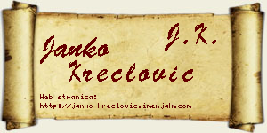 Janko Kreclović vizit kartica